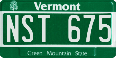 VT license plate NST675