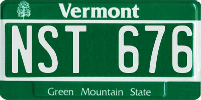 VT license plate NST676