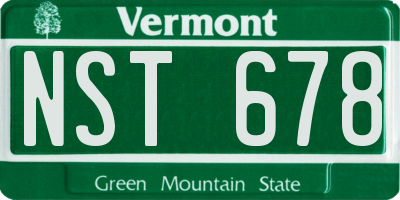 VT license plate NST678
