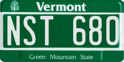 VT license plate NST680
