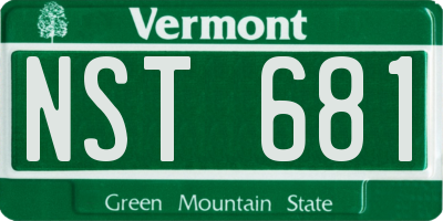 VT license plate NST681