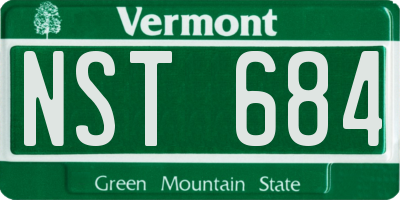 VT license plate NST684