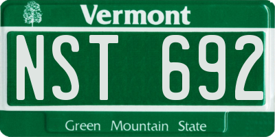 VT license plate NST692