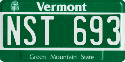 VT license plate NST693
