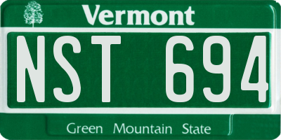 VT license plate NST694