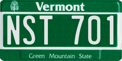 VT license plate NST701