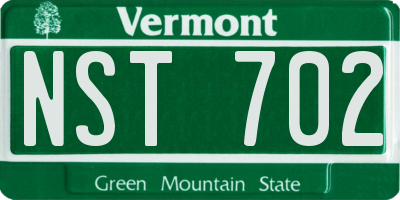 VT license plate NST702