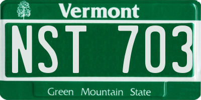 VT license plate NST703