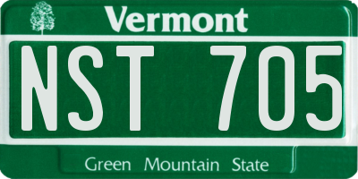 VT license plate NST705