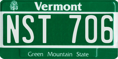 VT license plate NST706