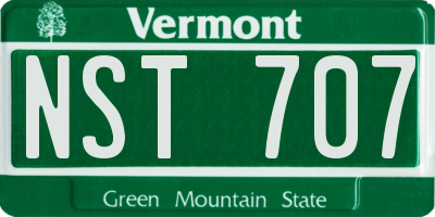 VT license plate NST707
