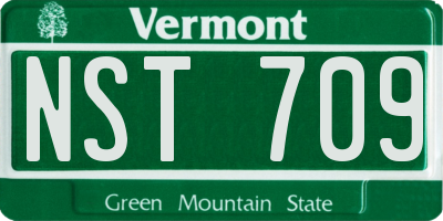 VT license plate NST709