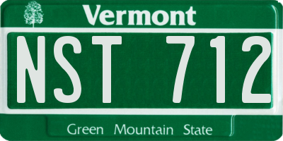 VT license plate NST712