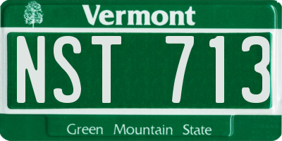 VT license plate NST713