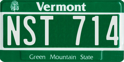 VT license plate NST714