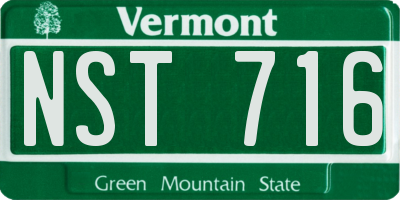 VT license plate NST716