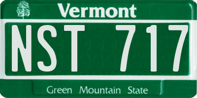 VT license plate NST717