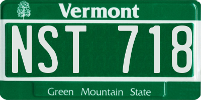 VT license plate NST718