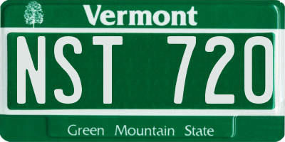 VT license plate NST720