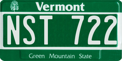 VT license plate NST722