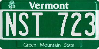 VT license plate NST723