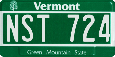 VT license plate NST724