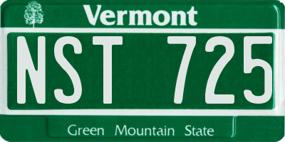 VT license plate NST725