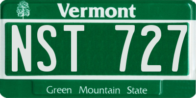 VT license plate NST727