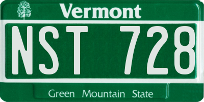 VT license plate NST728