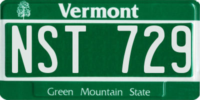 VT license plate NST729