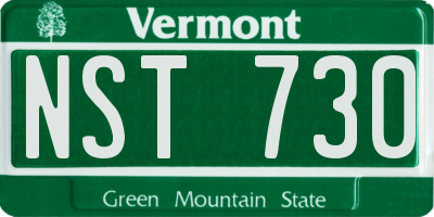 VT license plate NST730