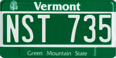 VT license plate NST735