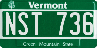 VT license plate NST736