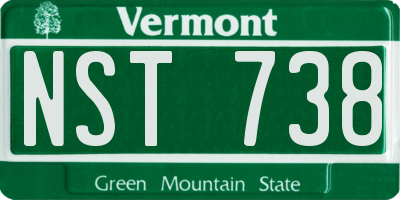 VT license plate NST738