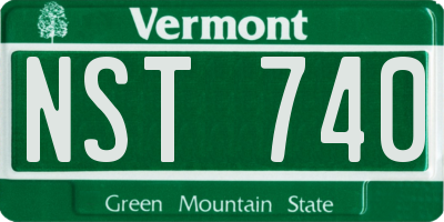 VT license plate NST740