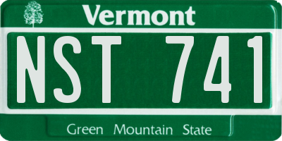 VT license plate NST741