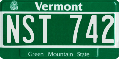 VT license plate NST742