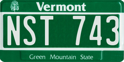 VT license plate NST743