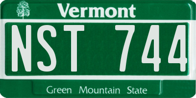 VT license plate NST744
