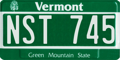 VT license plate NST745