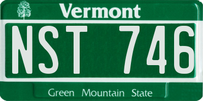 VT license plate NST746