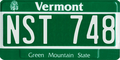 VT license plate NST748