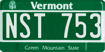 VT license plate NST753