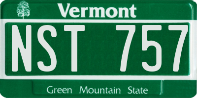 VT license plate NST757