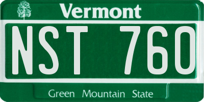 VT license plate NST760