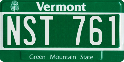 VT license plate NST761