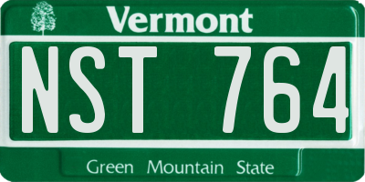VT license plate NST764