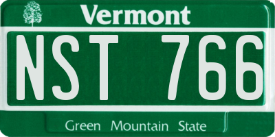 VT license plate NST766
