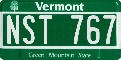 VT license plate NST767