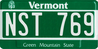 VT license plate NST769